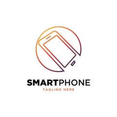 Smartphone logo design template.Phone technology symbol