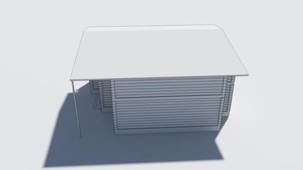 exterior of a country house, cottage, visualization, 3D illustration