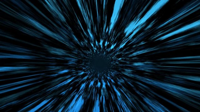Space warp speed through wormehole as since fiction universe teleport with cosmic design light rays. Space transport concept