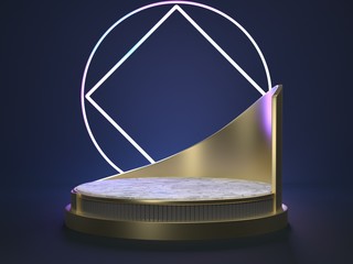 3d render image of podium showcase on futurism light background