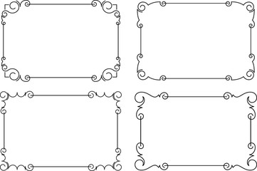 Fototapeta premium Set of 4 black vector frames for your design