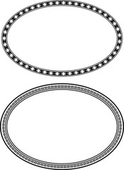 Pair of black strict oval frames for your design