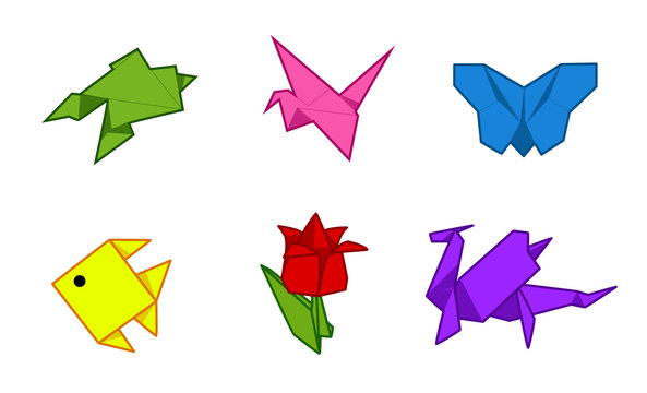 vector illustration of colorful origami