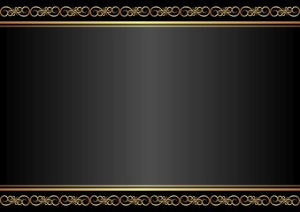 black background with golden ornament