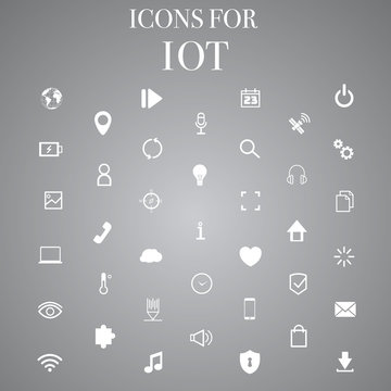 Digital Technology Icon Vector Illustration. Internet Of Things Background. Abstract Protecting Data Network Ecosystem Innovation Design. Iot, Smart Home Connection, House Control By Smartphone