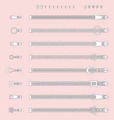 slider pull theet zipper construction kit fashion swatch brush elements hole © Kamiri