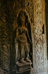 Cambodian Acient Murals and cave paintings on Agkor Wat temple walls