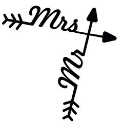 Obraz premium Mrs, Mr, arrows, vector illustration