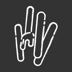 Waxing spatula chalk icon. Natural honey cold, hot wax. Body hair removal equipment. Tools for depilation. Professional beauty treatment cosmetics. Isolated vector chalkboard illustration