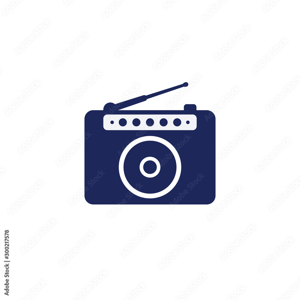 Canvas Prints Radio icon on white, vector