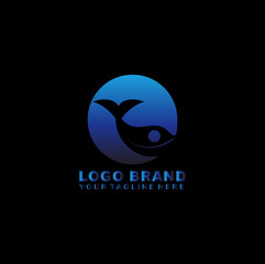 whale abstract logo