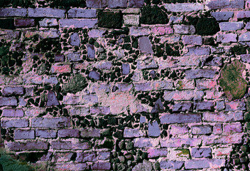 wall of bricks and stones colour