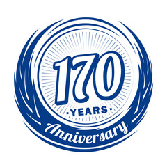 One hundred and seventy years anniversary celebration logotype. 170th anniversary logo. Vector and illustration.