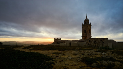 Spectacular Sunset View Santa Maria Church Medina Sidonia Cadiz