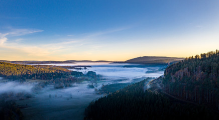 Morgennebel im Schwarwazwald, Blick Richtung Tittisee