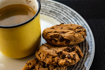  American-style chocolate cookies with espresso