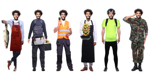 Fototapeta premium group of working people in front of a white background
