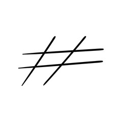 Hashtag sign icon vector illustration on white background