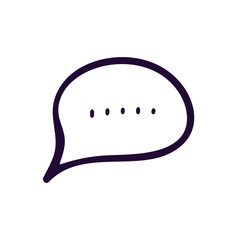 WebChat outline icon. Dialog text on white background