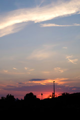 Beautiful sunset sky with white clouds 