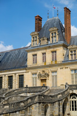 Beautiful Palace Fontainebleau in France from oustide