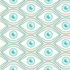 Vector pattern with open eyes