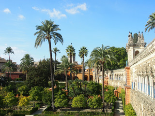 Fototapeta na wymiar Sevilla, Spanien: Gärten des Alcazar-Palastes