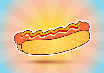 hot dog on abstract background