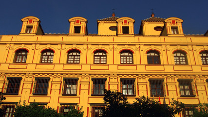 Fototapeta na wymiar Altstadt Sevilla, Spanien: Altbauten, Fassaden, Gassen, Paläste