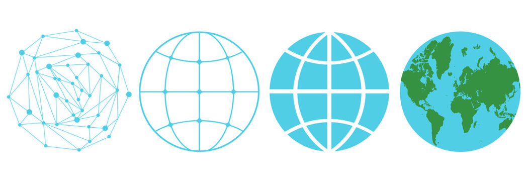 Vector set icons of a globe