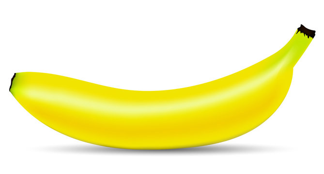 Vector illustration. Banana on isolated white background
