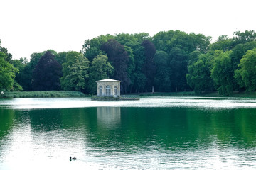 Park of Palace of Fontainebleau in France during summer