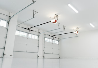 Finished large residential garage interior