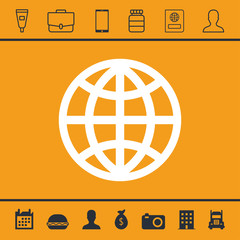 Globe icon for web and mobile