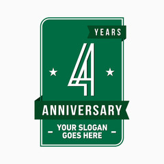 4 years anniversary design template. Four years celebration logo. Vector and illustration.
