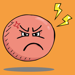 Smile face icon. Vector illustration face with emotions. Hand drawn angry face.