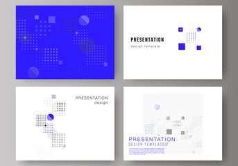 The minimalistic abstract vector illustration of the editable layout of the presentation slides design business templates. Abstract vector background with fluid geometric shapes.