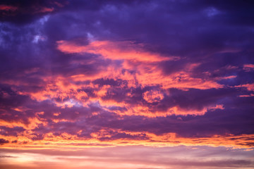 sunset sky with orange clouds