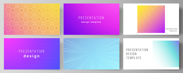 Fototapeta premium The minimalistic abstract vector illustration of the editable layout of the presentation slides design business templates. Abstract geometric pattern with colorful gradient business background.