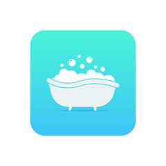 Bathtub with bubbles icon design isolated on white background. Vector illustration