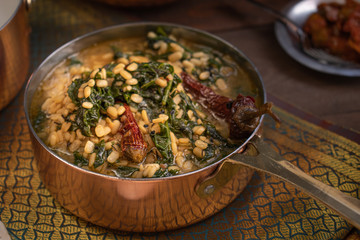 Vegan spinach and lentil curry