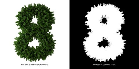 Number 8 leaves. Alphabet plants.