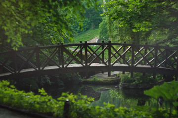 Beautiful landscape of a Sofiyivsky nature park (Sofievka) in Uman, Ukraine.