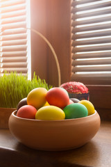 Easter treats and colored eggs