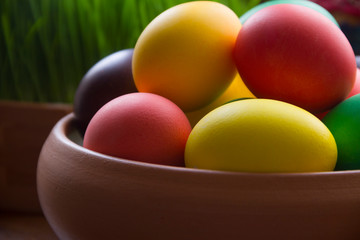 Painted Easter Eggs in Pottery