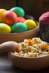 Easter eggs and pilaf, holiday treats