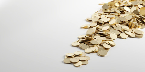 Infinite golden coins, business and savings concepts, original 3d rendering