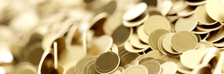 Infinite golden coins, business and savings concepts, original 3d rendering
