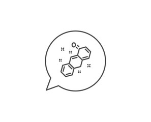 Chemical formula line icon. Chat bubble design. Chemistry lab sign. Analysis symbol. Outline concept. Thin line chemical formula icon. Vector