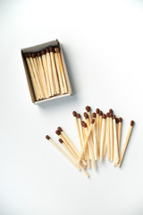 matches on white background